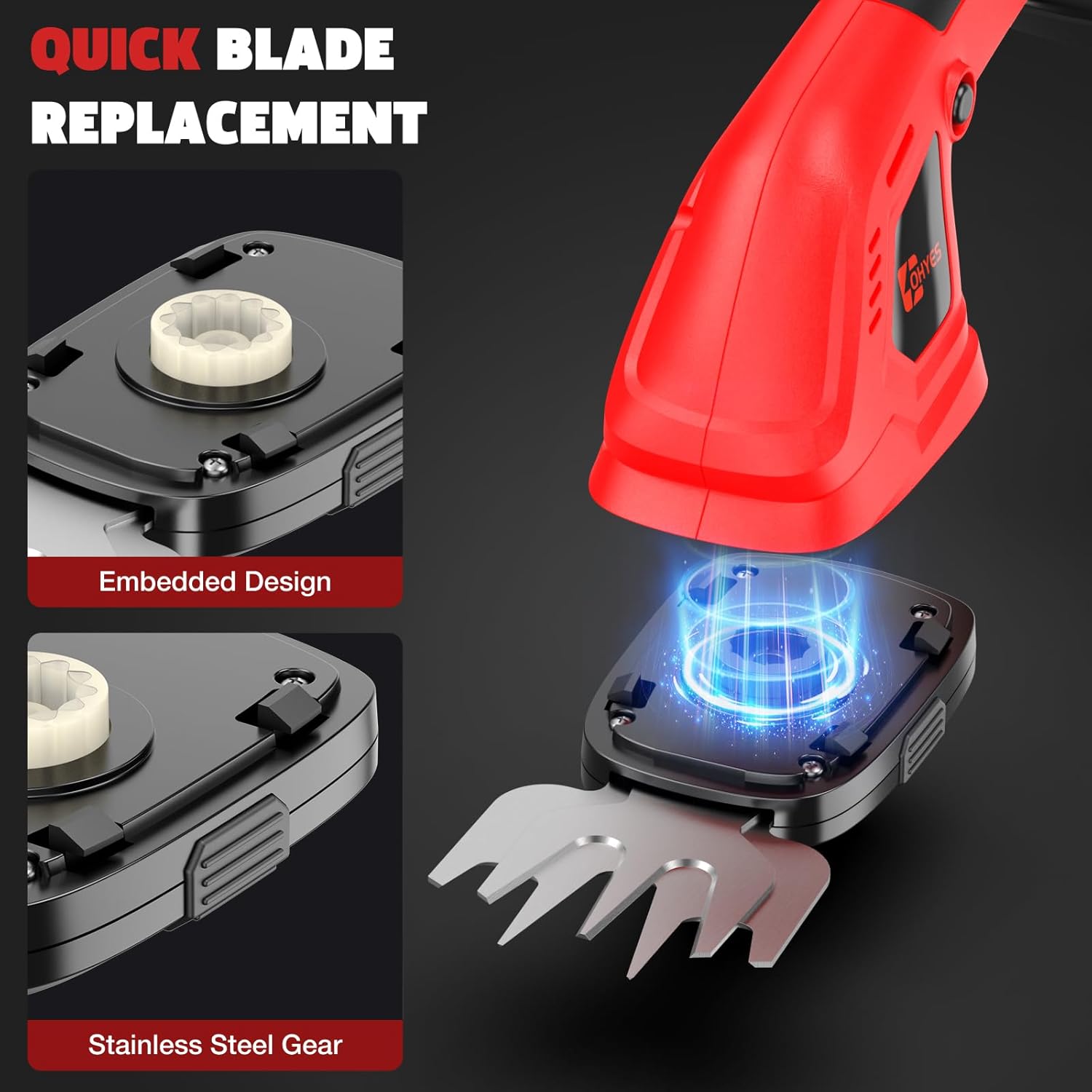 2-in-1 Cordless Grass & Hedge Trimmer Compatible with Milwaukee 18V Battery (Tool Only, No Battery)