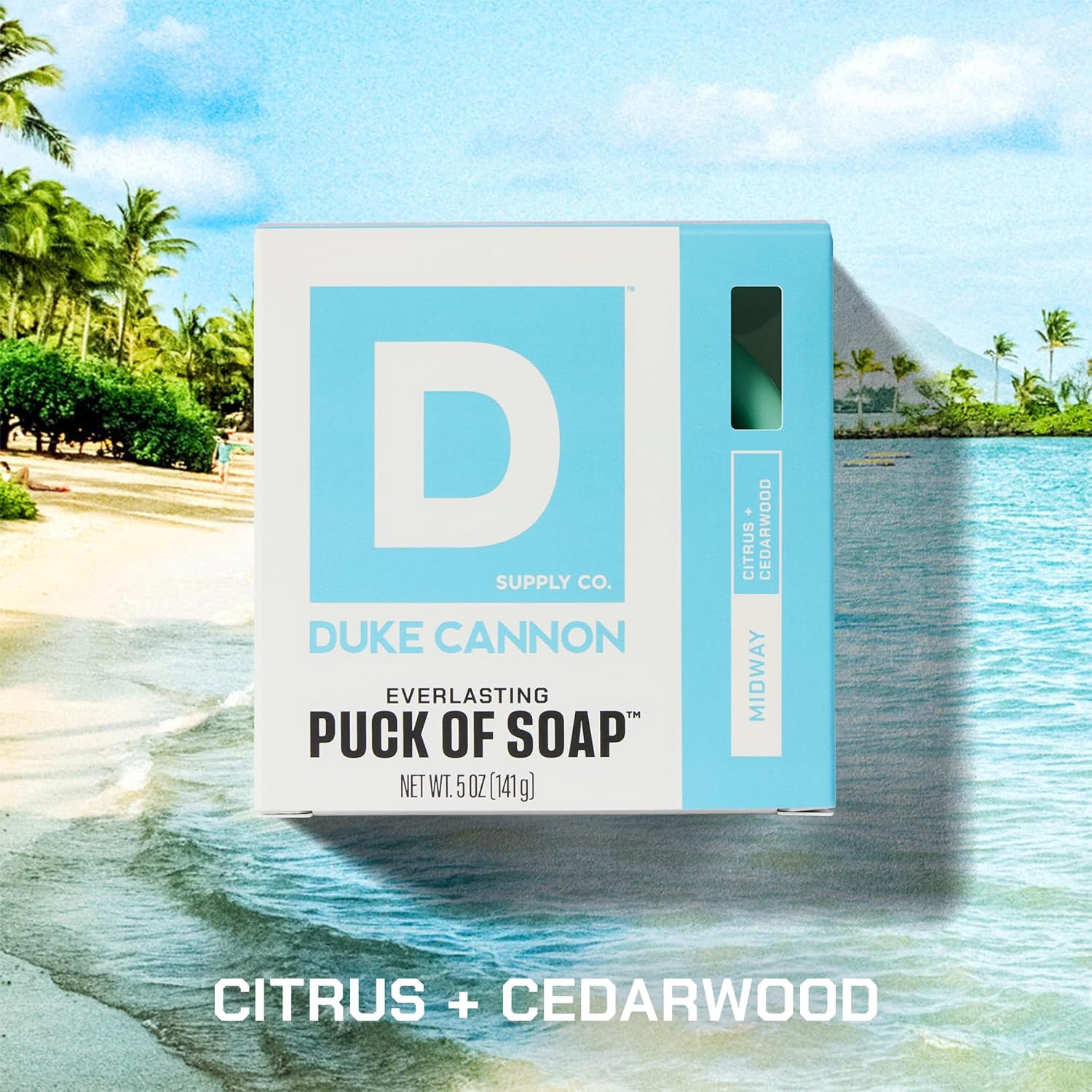 Duke Cannon Supply Co. Soap Puck - Disc-Shaped Men's Soap - Midway (Citrus + Cedarwood), 5oz