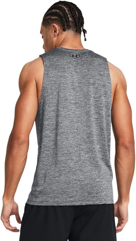 Under Armour Men's UA Tech Muscle Tank Top - Castlerock/Black, Size Small