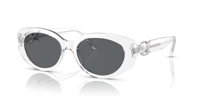 Swarovski Women’s SK6002 102787 Sunglasses - Transparent Crystal/Dark Gray, 53/18/135