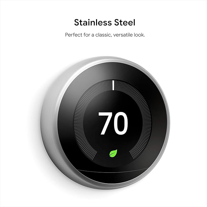 Google Nest Learning Thermostat (3rd Gen) Stainless Steel, Canadian Mod. T3007EF