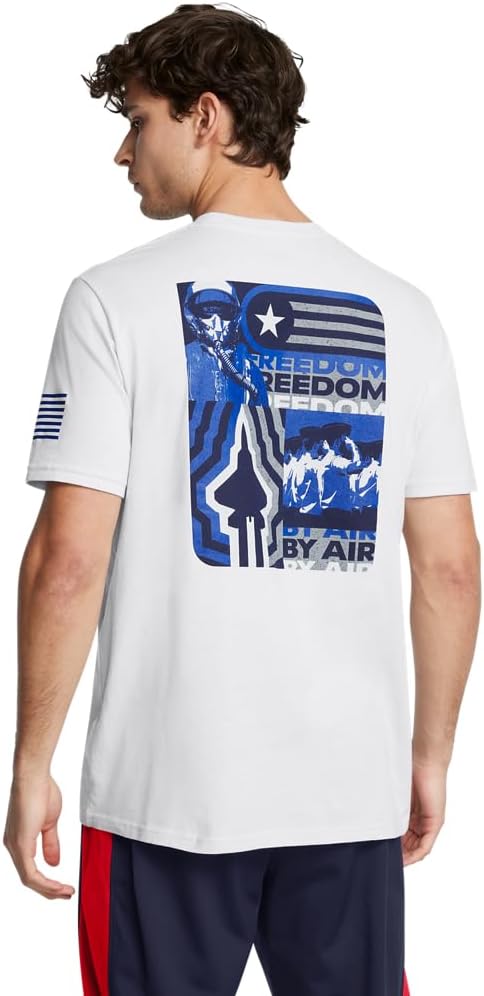 Under Armour Men's Freedom Graphic Short Sleeve T-Shirt - Halo Gray/Royal Blue, Size Medium