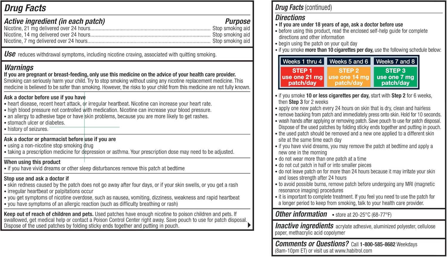 Habitrol Nicotine Transdermal System Patch: Includes All 3 Steps, 56 ct.