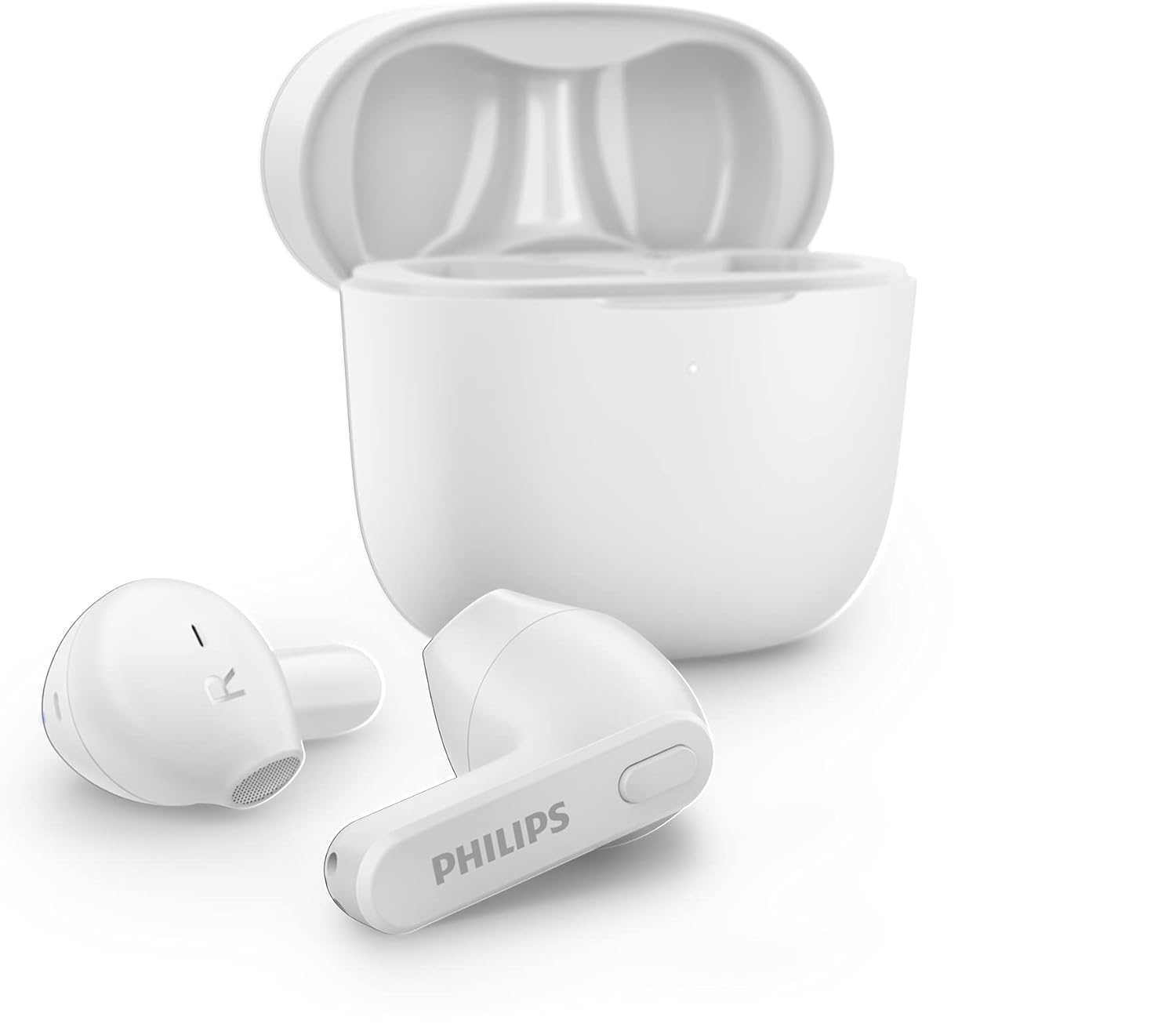 Philips T2236 True Wireless Headphones In-Ear Earbuds w/Microphone - White