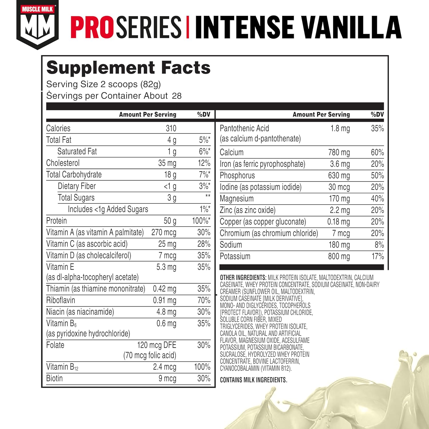 Muscle Milk Pro Series Protein Powder, Intense Vanilla - 5 Lb.