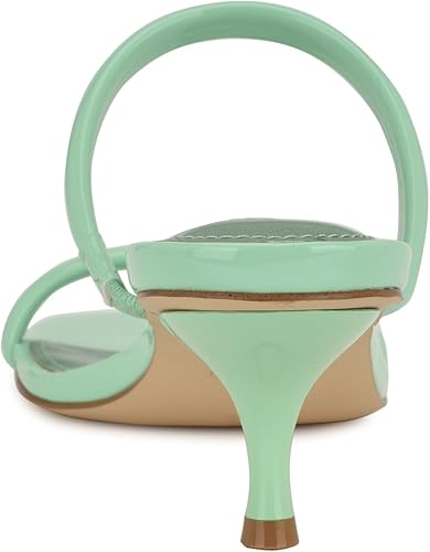 Nine West Women's Berri Slip-On Open Toe Dress Sandals - Light Green Patent, Size 8