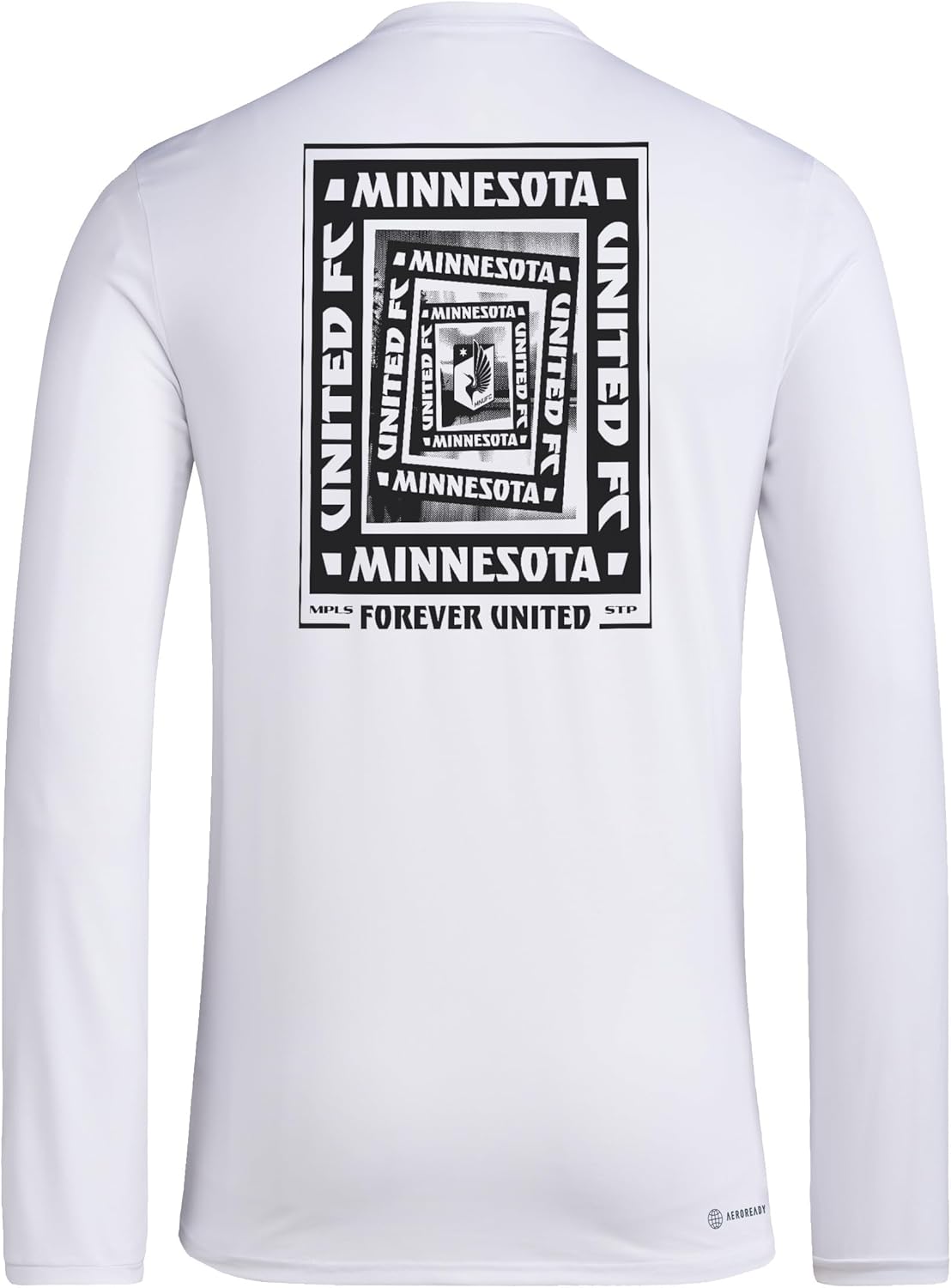 adidas Men's Minnesota United FC Long Sleeve T-Shirt - White, Size XL