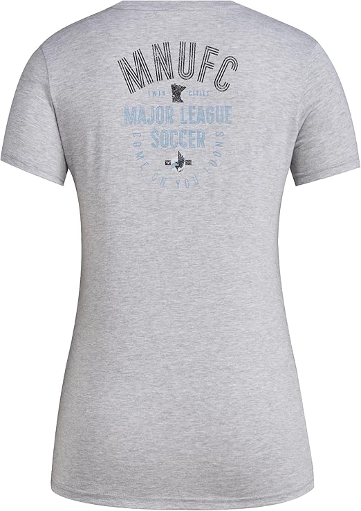 adidas Women's Minnesota United MLS Short Sleeve T-Shirt - Heather Gray, Size Large Tall