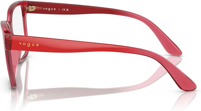 Vogue Women's VO5452 3084 Eyewear Frames - Transparent Red, 53/17/140
