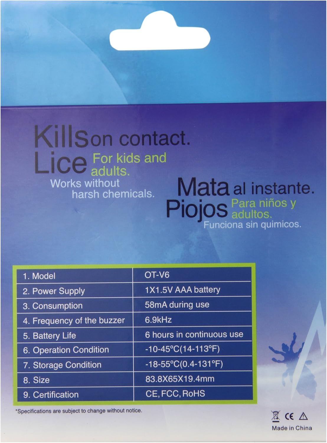 Clinical Guard Electronic Lice Comb OT-V6