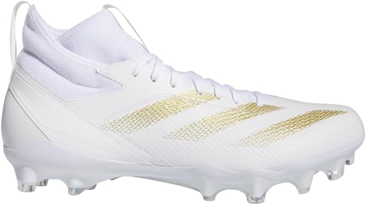 adidas Men's Adizero Impact+ Premier Football Cleats - White/Gold Metallic, Size 10