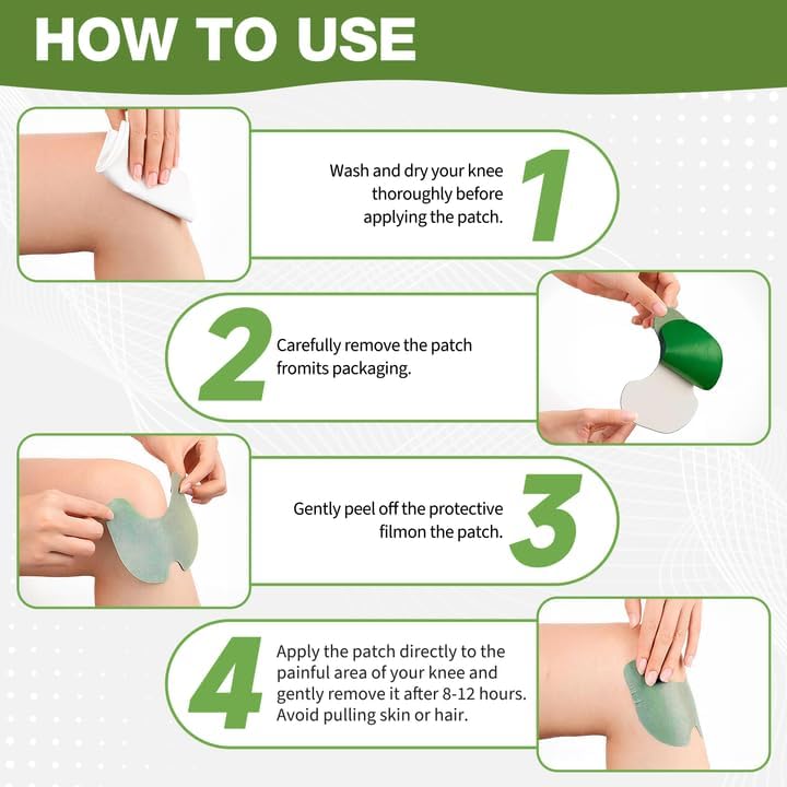Adhesive Herbal Knee Patches for Powerful Temporary Pain Relief - 40 Pads
