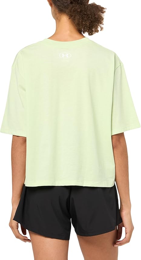 Under Armour Women's Boxy Crop Logo Short Sleeve T-Shirt - Retro Green, Size XXS