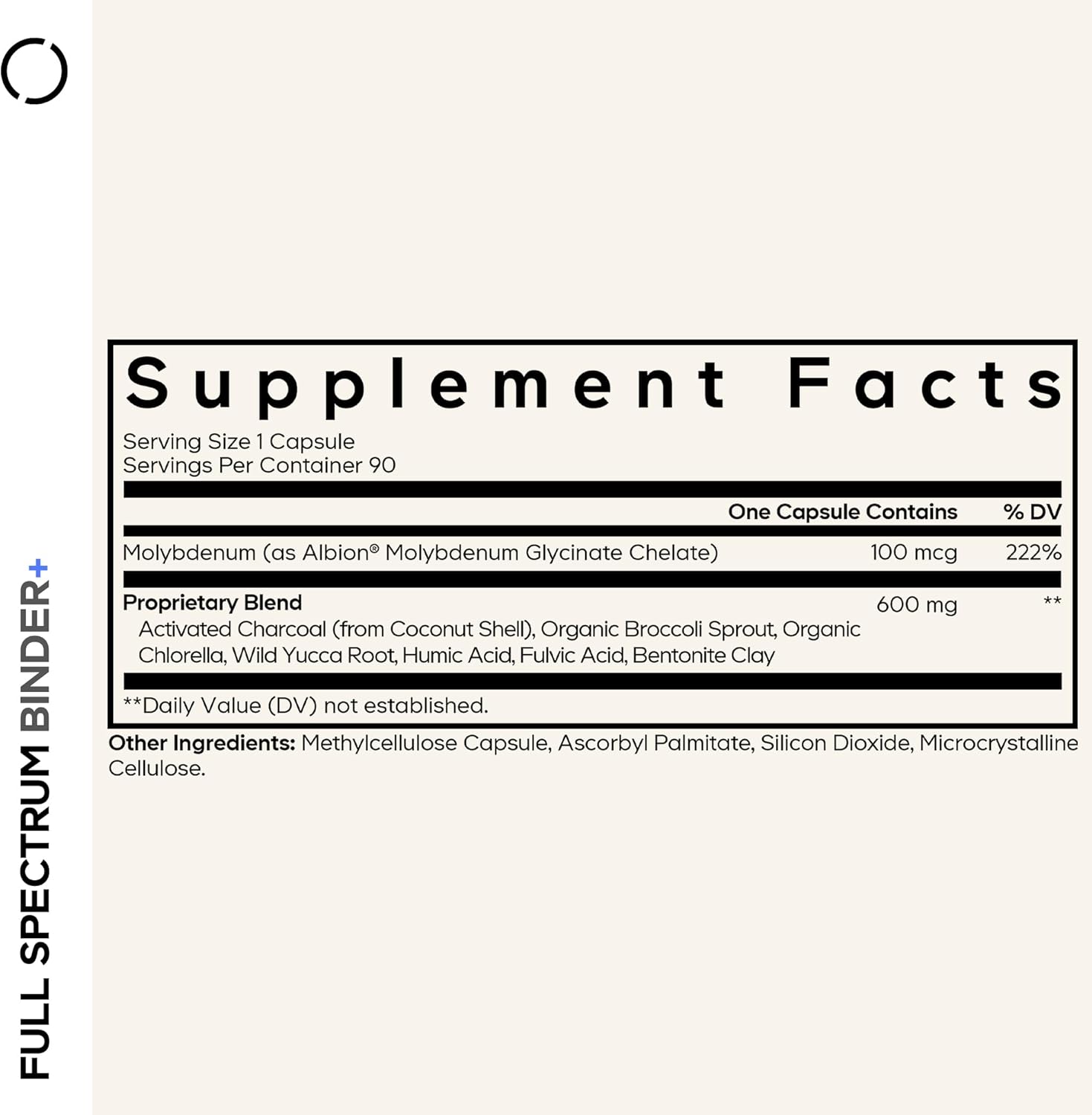 Codeage Full Spectrum Binder + Charcoal, Bentonite Clay, Minerals, Fulvic & Humic Acids, Molybdenum, Carbon Forms - 90ct