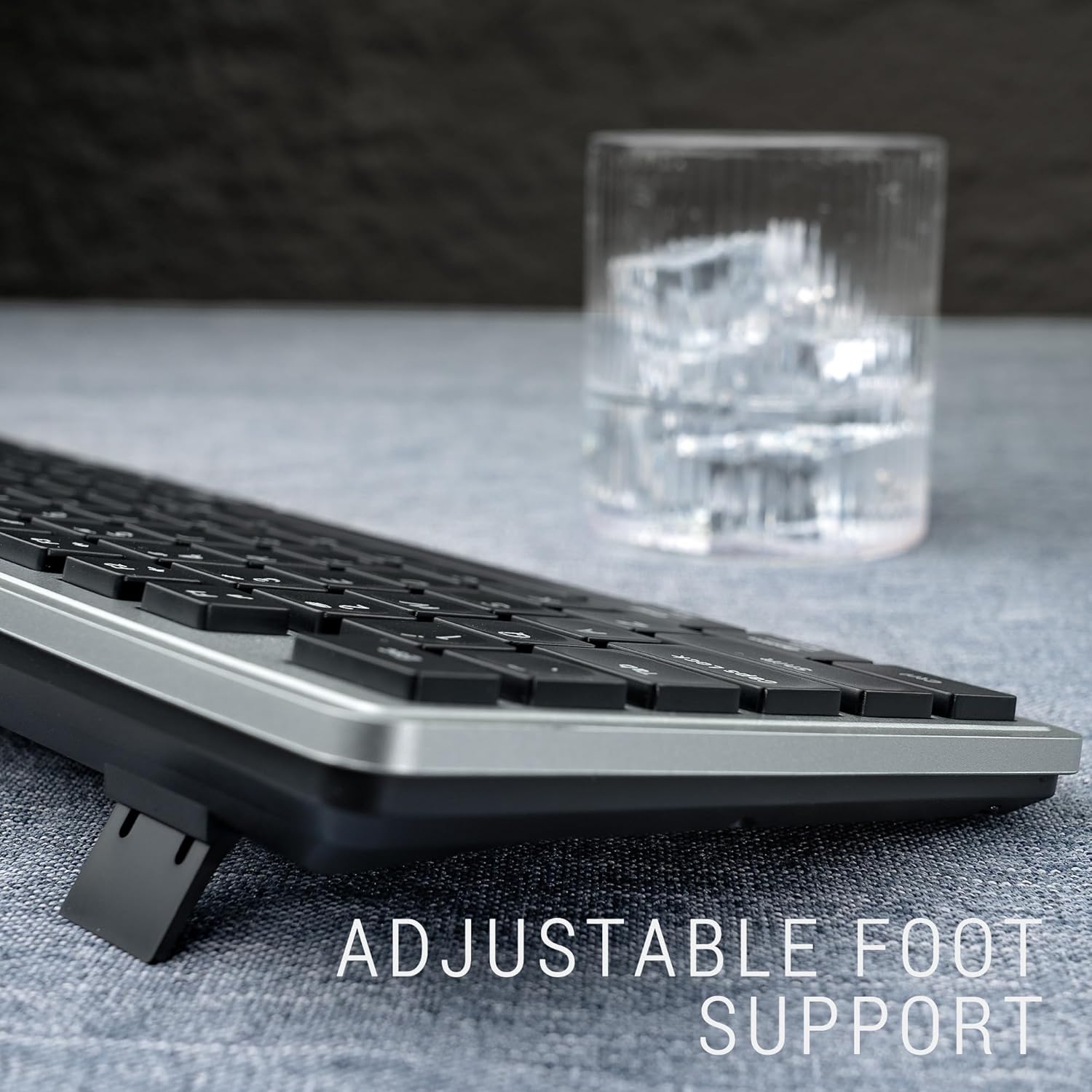 Links9+ Wireless Keyboard and Mouse Combo, 2.4GHz Silent Keyboard, Optical Mouse, Plug and Play - Black & Gray