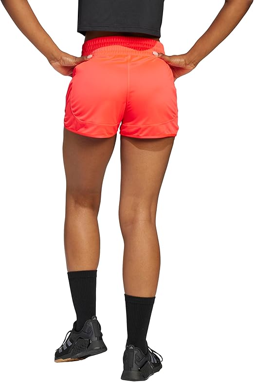 adidas Women's Pacer Essentials Knit High-Rise Training Shorts - Lucid Red/Black, Size XS