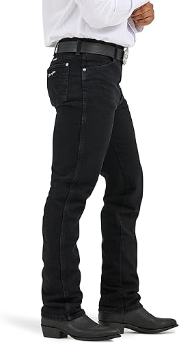 Wrangler Men's Cowboy Cut Stretch Slim Boot Cut Jeans - Black, 36W x 36L
