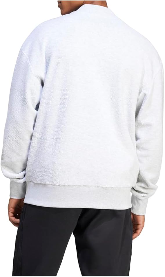 adidas Men's Elevated All Season Terry Loop Full Zip Bomber Jacket, Light Gray Heather - Size S