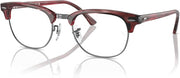 Ray-Ban Unisex Rx5154 8376 Clubmaster Eyewear Frames - Polished Striped Red, 53/21/150