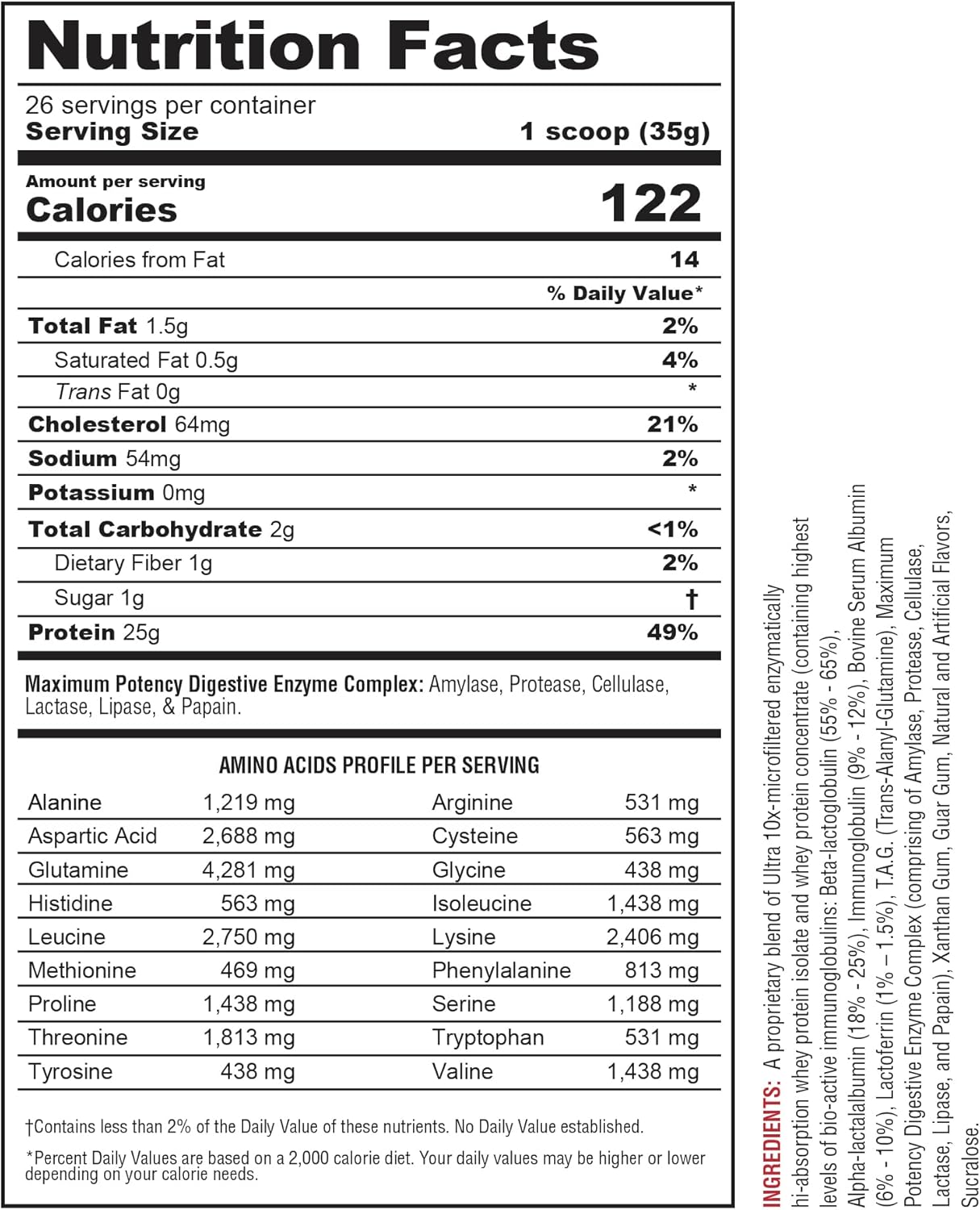 Metabolic Nutrition Protizyme 100% Whey Protein Powder - Strawberry Cream, 2lb