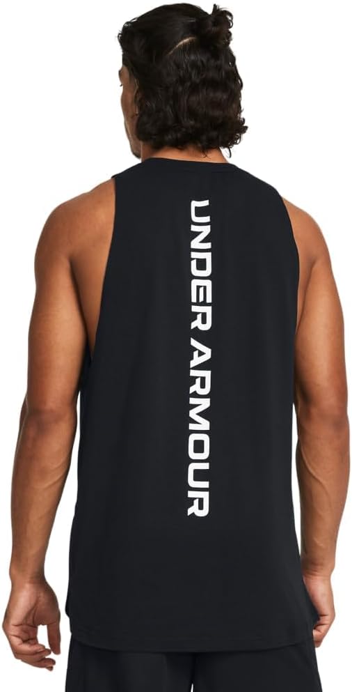 Under Armour Men's Baseline Tank Top - Black/White, Size XL