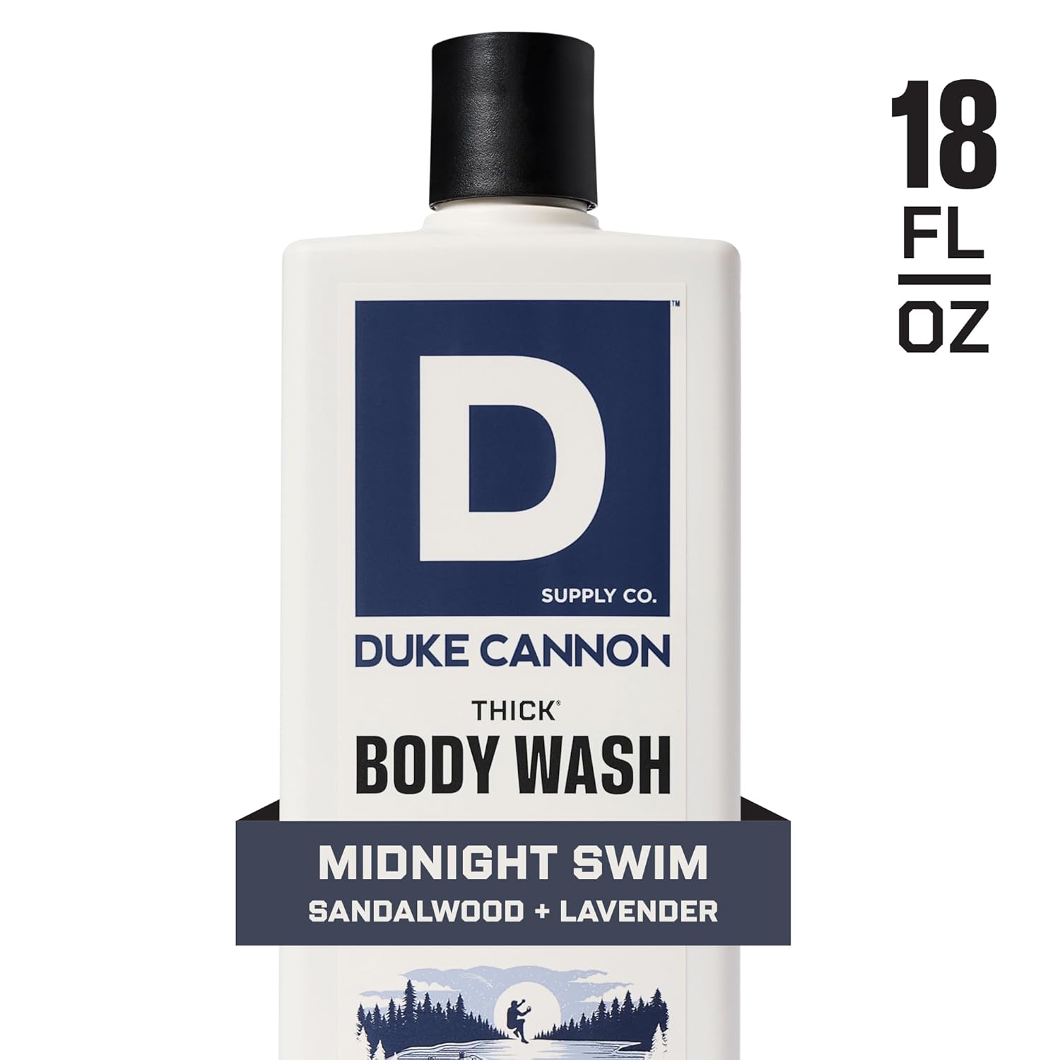 Duke Cannon Supply Co. Thick High Viscosity Men's Body Wash - Midnight Swim (Sandalwood + Lavender) 18 fl oz