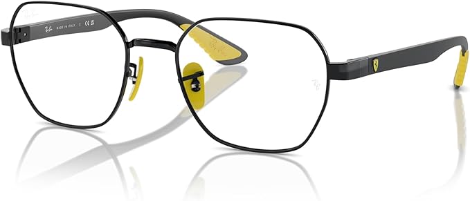 Ray-Ban Men's Rx6594M F094 Eyewear Frames, Scuderia Ferrari - Black/Yellow, 54/20/145