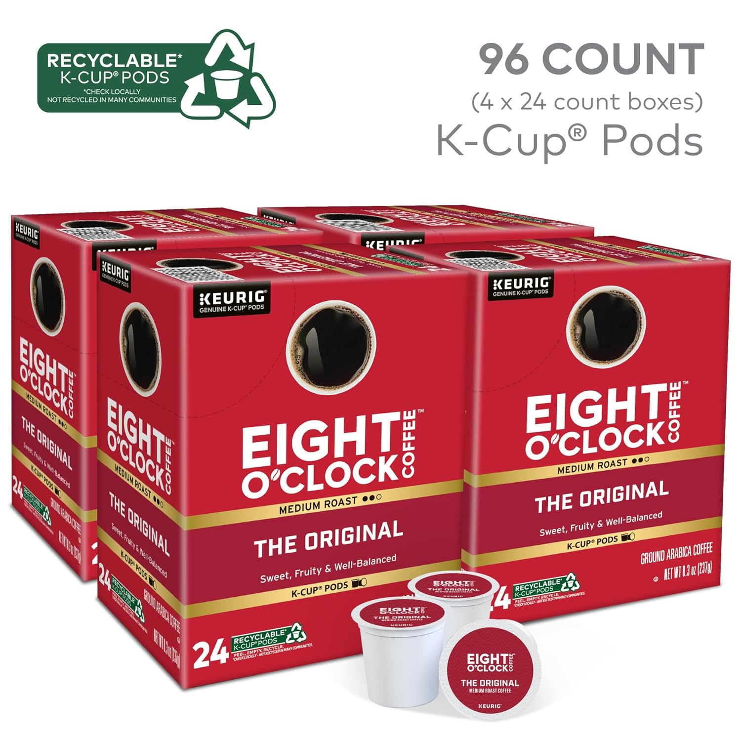 Eight O'Clock The Original Keurig K-Cup Coffee Pods - 96ct