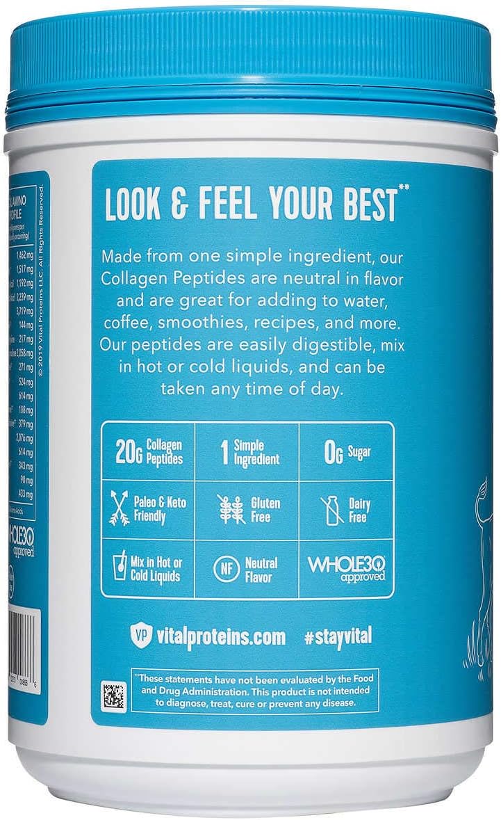 Vital Proteins Collagen Peptides Powder, Unflavored - 24oz (2 Pack)