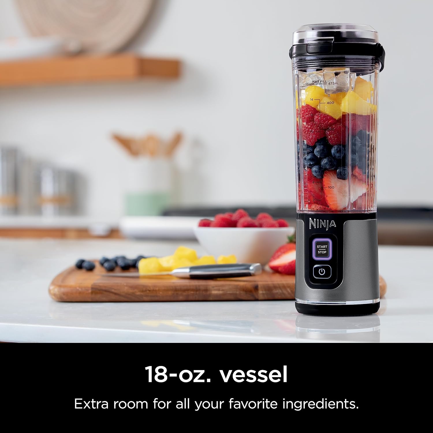 Ninja Blast Portable Blender, Cordless, Single Speed, 18 oz. - Black