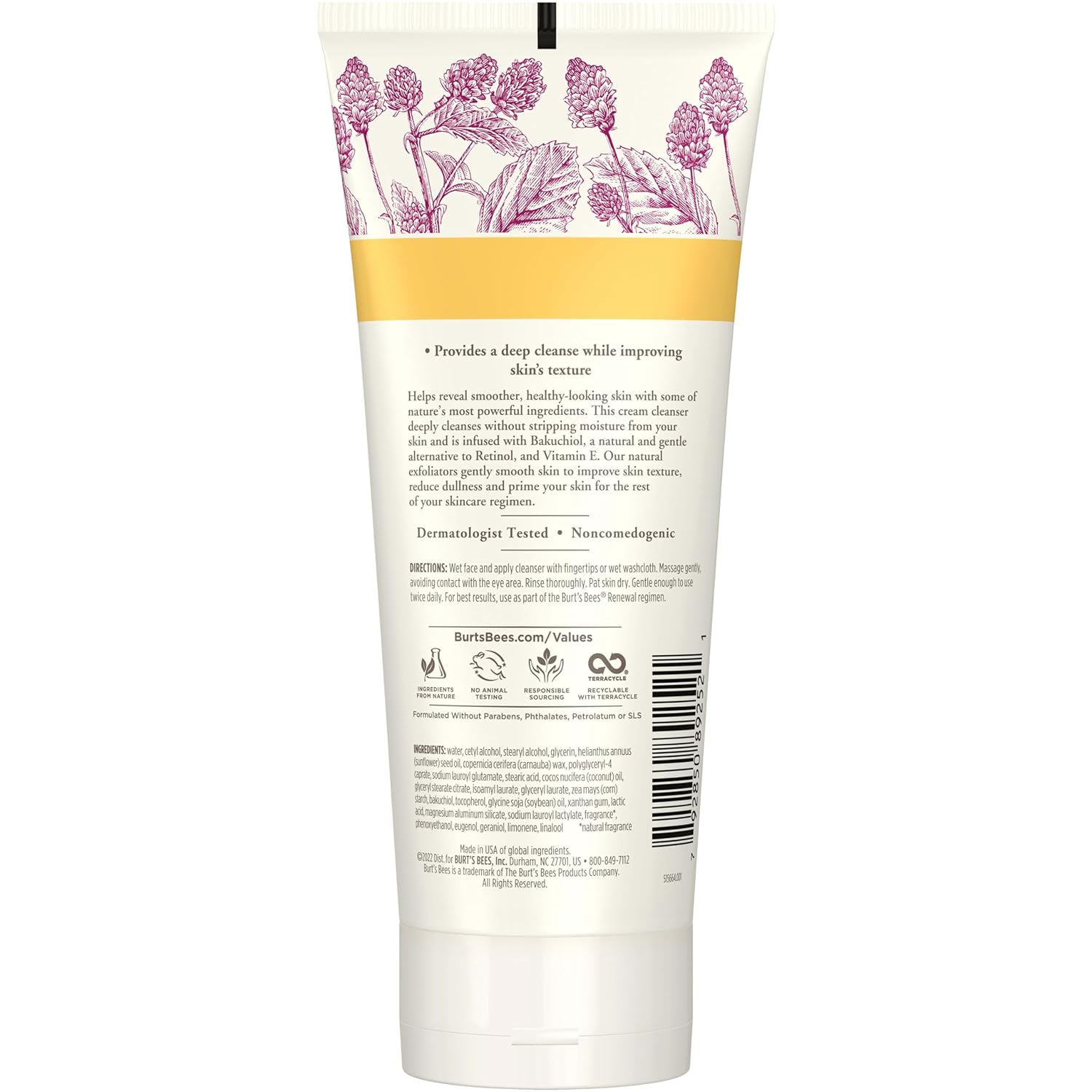 Burt's Bees Renewal Refining Cleanser with Natural Retinol Alternative, 6 Oz