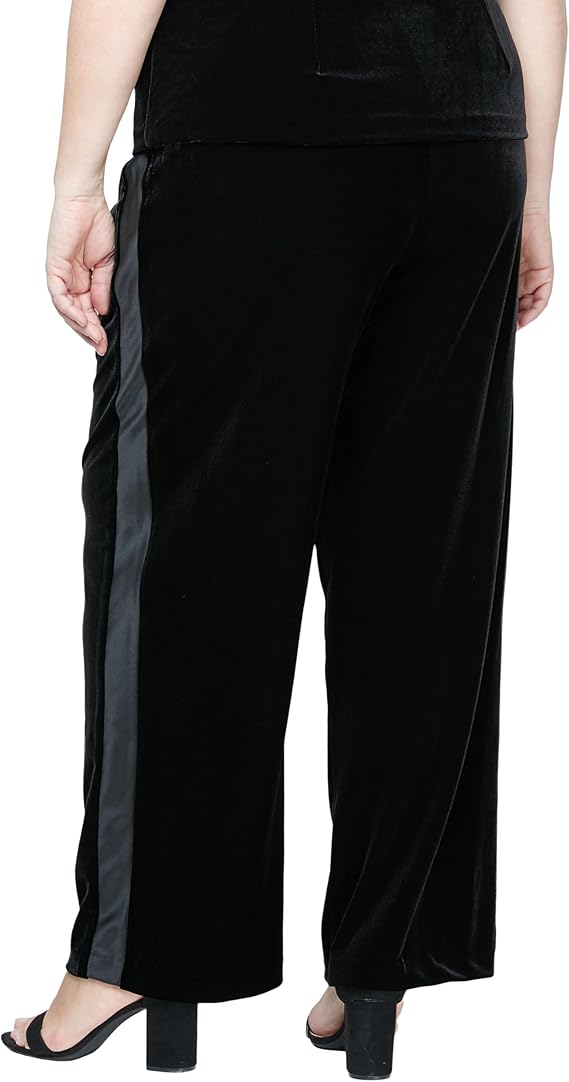 Alex Evenings Women's Velvet Full Length Slim Leg Formal Dress Pants - Black, Size 3XL
