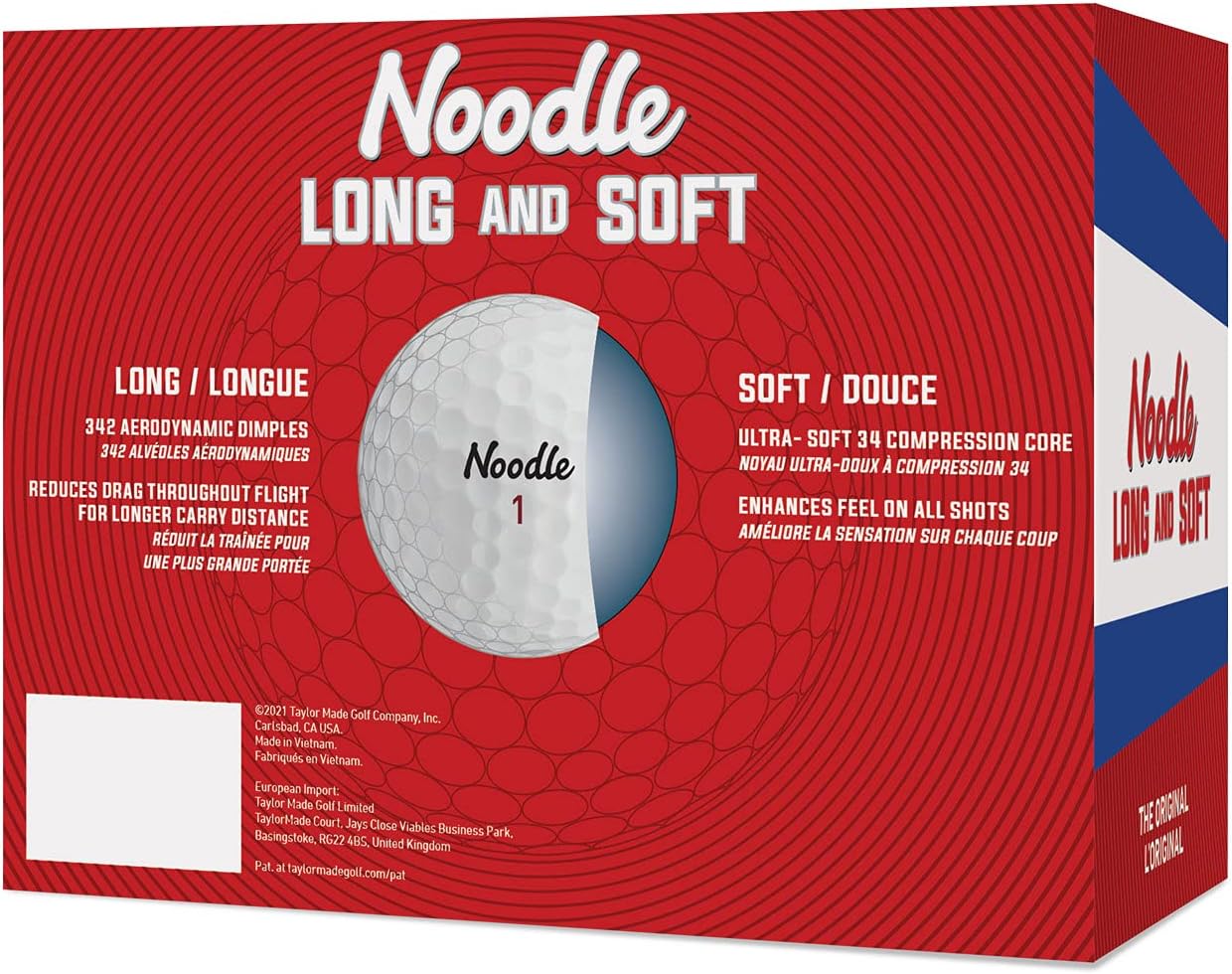 Noodle Long & Soft Golf Balls, White - 24 Pack