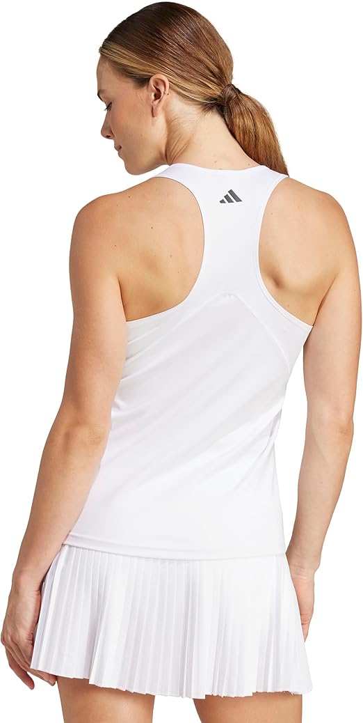 adidas Women's Club Slim-Fit Racerback Tank Top - White, Size XL
