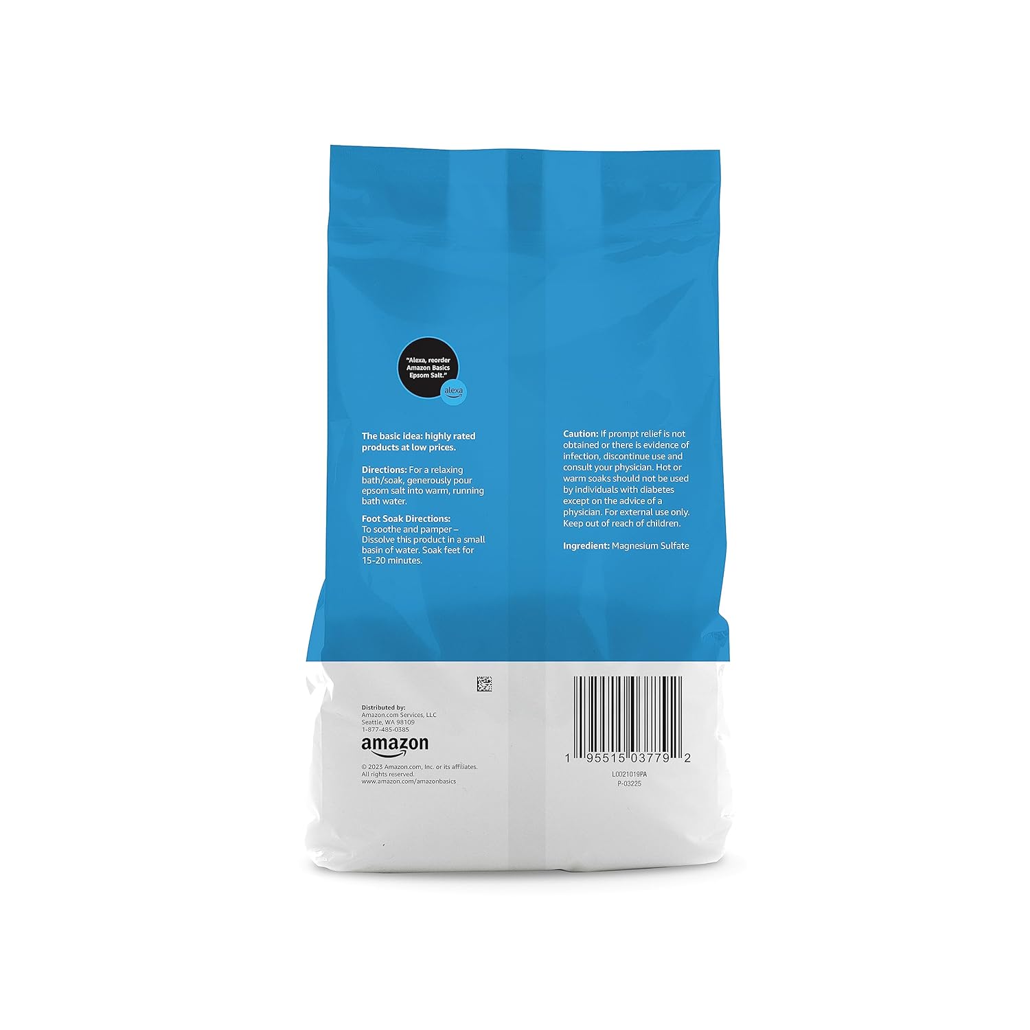 Amazon Basics Epsom Salt Soak Magnesium Sulfate USP - Unscented, 3lbs.