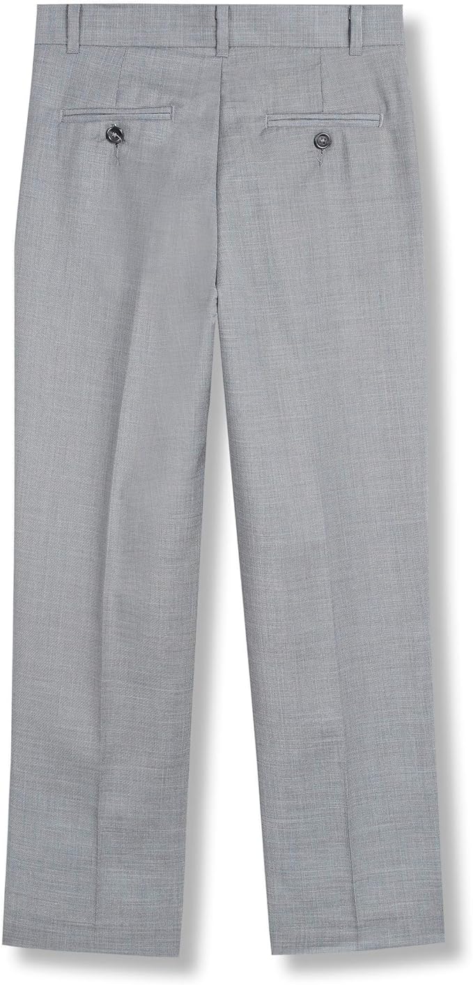 Calvin Klein Big Boy's Flat Front Dress Pant - Light Gray, Size 12