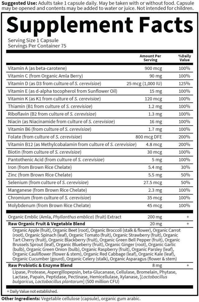 Garden of Life Vitamin Code Raw One for Women Once Daily Multivitamin - 75 Capsules