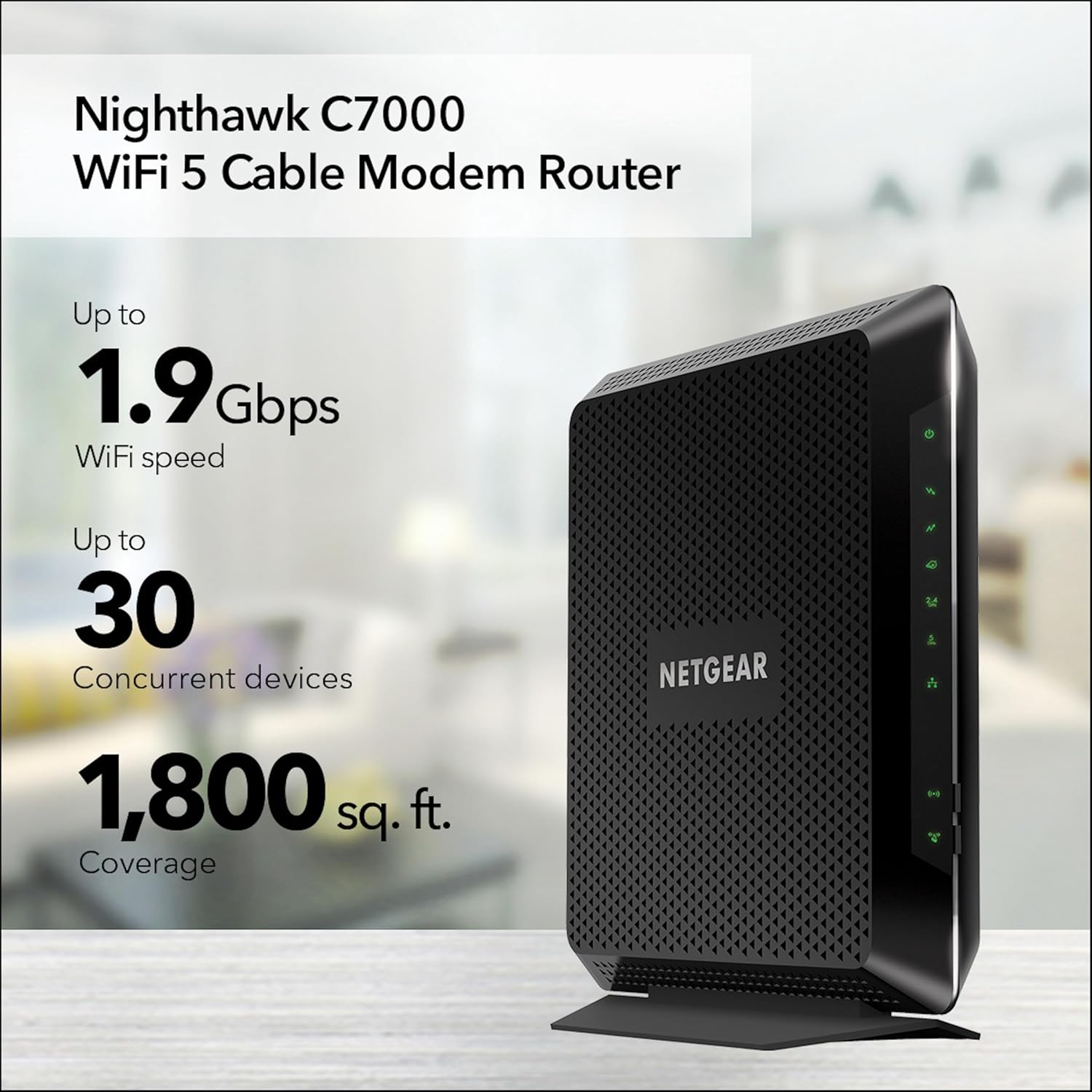 NETGEAR Nighthawk Modem Router Combo C7000, AC1900 DOCSIS 3.0