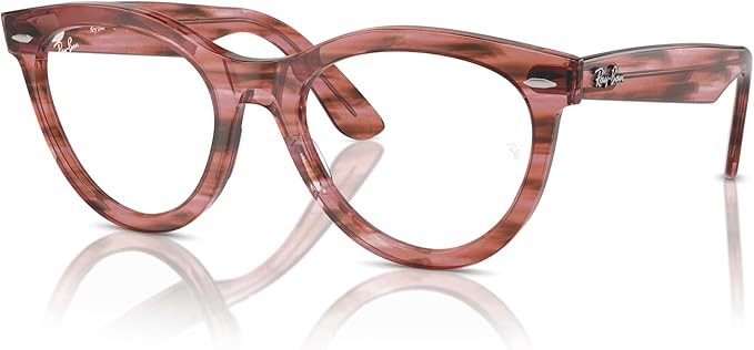 Ray-Ban Unisex Rx2241V 8363 Wayfarer Way Eyewear Frames - Striped Transparent Pink, 51/21/150