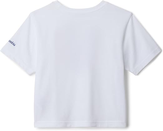 Columbia Girls' La Poudre Pass Short Sleeve T-Shirt - White Elevated Patriot, Size Medium