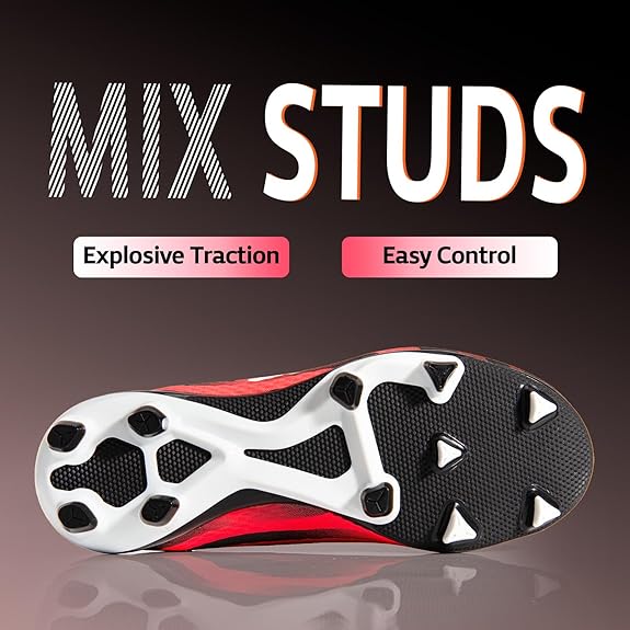 AMZZPIK Big Kids Soccer Cleats - Fuchsia/Black, Size 1