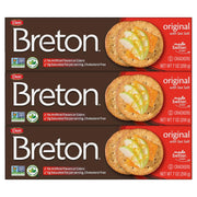 Breton Crackers Original with Sea Salt, 7 Ounce Box - 3 Pack