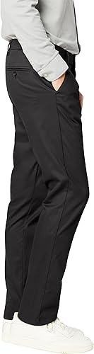 Dockers Men's Slim Fit Signature Khaki Lux Cotton Stretch Pants - Black, 36W x 34L