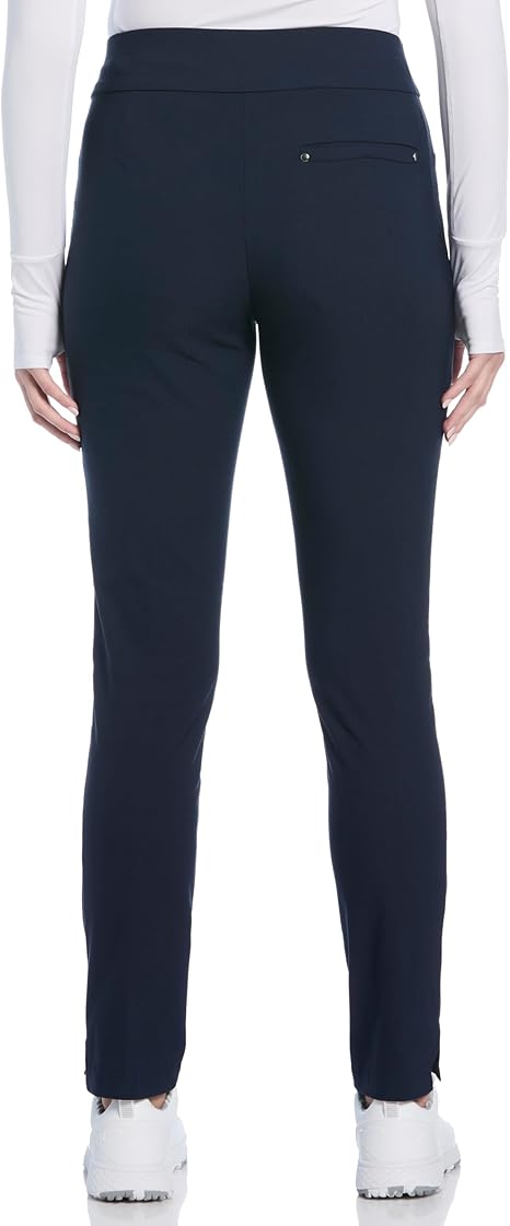 PGA Tour Women's High-Rise Pull-On Stretch Golf Pants - Navy, Size Medium