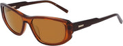 DKNY Women's DK553S Oval Sunglasses - Layered Brown, One Size