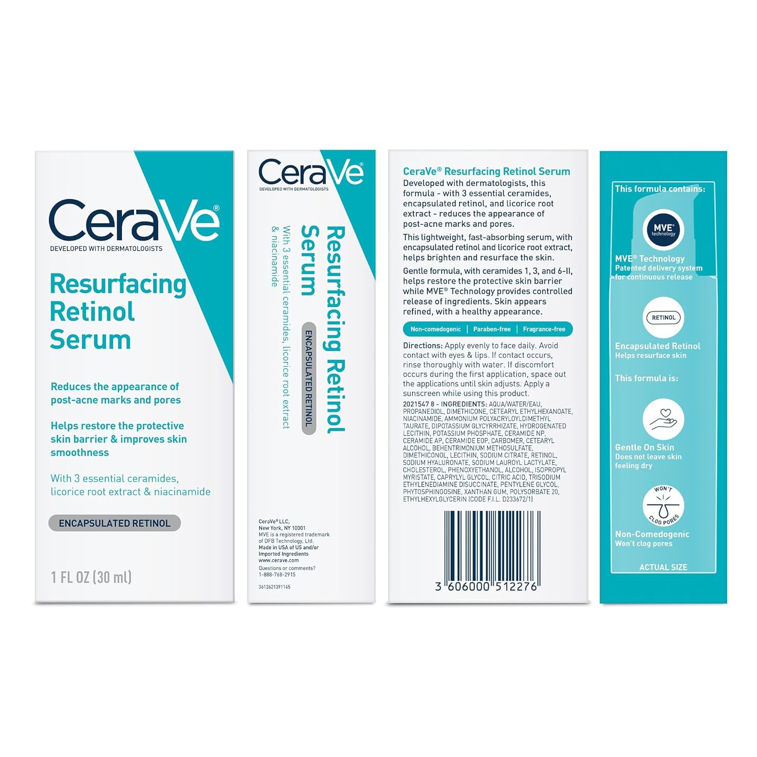 CeraVe Resurfacing Retinol Serum for Post-Acne Marks and Skin Texture - 1 fl. oz.