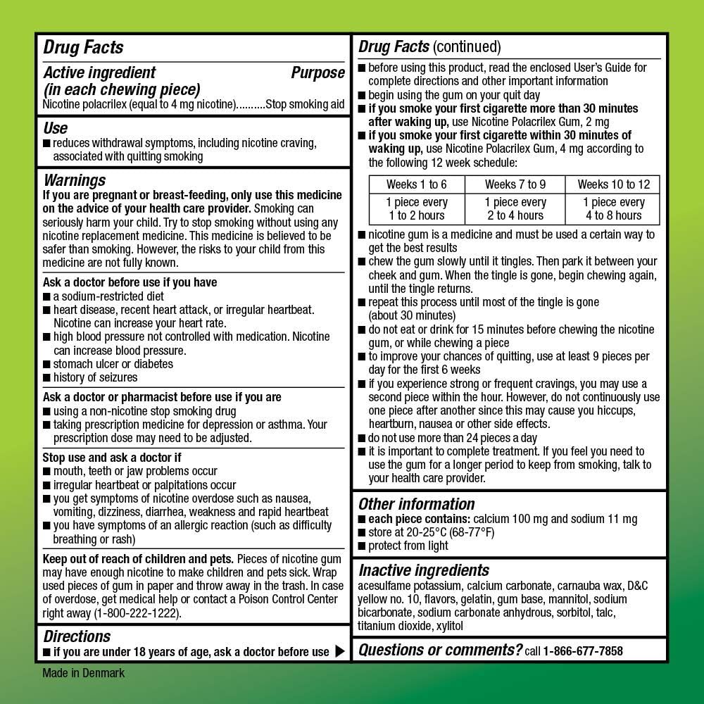 Amazon Basic Care Coated Nicotine Polacrilex Gum 4 mg - Mint, 160 Count