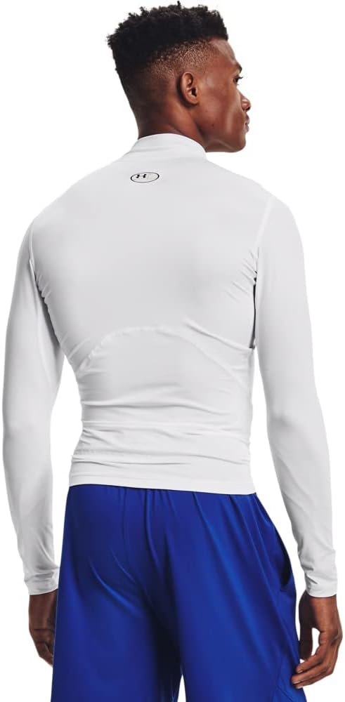 Under Armour Men's Heatgear Armour Mock Long Sleeve Shirt - White, Size XXL