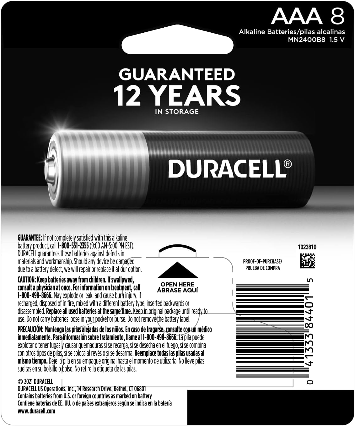 Duracell Coppertop 1.5V Power Boost Alkaline Batteries - AAA - 8 Pack