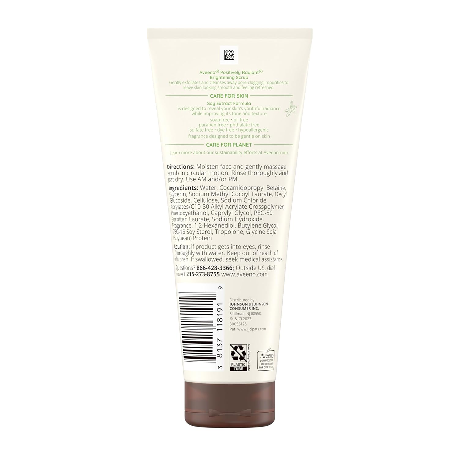 Aveeno Positively Radiant Brightening & Exfoliating Face Scrub - 7 oz